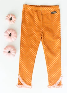 NWT Matilda Jane Dotty Pumpkin Patch Scrappy Leggings Girl's Size 6 - Picture 1 of 1