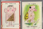 LOT DE 2 cartes de vœux art personnages de dessins animés TARZAN / THINKER 5x7"