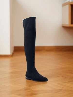 Botas altas por encima de la rodilla Marc Fisher Renn de gamuza sintética negras talla 6M nuevas en caja Foto 1 de 2