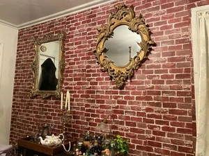 Red Brick Wallpaper Self-Adhesive Peel & Stick Wallpaper Waterproof 17.5 x 118" - Picture 1 of 9