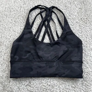 Lululemon Free To Be Moved Bra Black Gray Camo Womens 6 - Picture 1 of 4