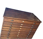 Large Antique Flat File Cabinet, Antique Oak Map Cabinet, Apothecary Drawer Unit