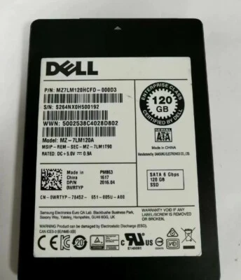 Dell WRTYP Samsung MZ-7LM120A MZ7LM120HCFD-000D3 PM863 2.5" 120GB SATA 6Gbps SSD - Image 1 of 2