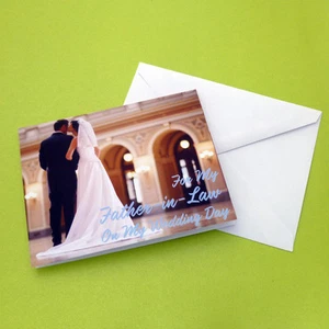 For My Father In Law On My Wedding Day Greeting Card Bride Dad Daddy Sweet Note - Picture 1 of 2