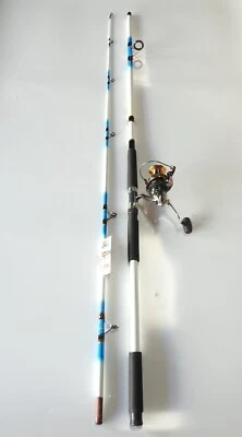 12' 2PC Nite Stick Catfish Spinning Combo Blue /12+1 BB Spin Reel - Image 1 of 4