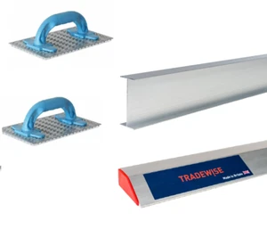 Render Scraping Tools- 1.2mtr Feather Edge, I Bar , 2x Nail Floats - Picture 1 of 1