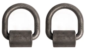2x D Rings Weld On 5/8" Tie Down Flatbed Truck Trailer Chain Ratchet Strap Cargo - Picture 1 of 10