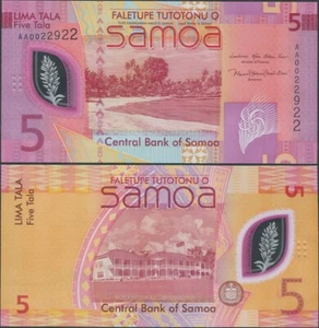 Samoa 5 Tala 2023 UNC Polymer AA prefix - Picture 1 of 1