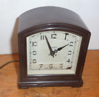 British mid-century Genalex brown Bakelite desk clock with alarm - for spares