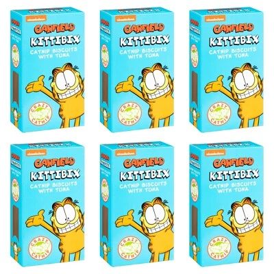 Multipack 6x80g Garfield Cat Kitten Kittibix Tuna Catnip Biscuits Food Treats - Image 1 of 4