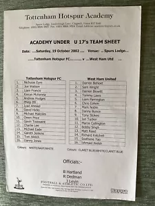 Tottenham Academy Under 17 v West Ham Academy Under 17 19/10/2002 - Picture 1 of 1