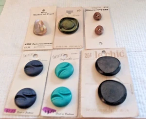 Vintage NOS: 6 Complete Cards of Buttons 01-01-2025 - Picture 1 of 10