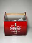Coca-Cola Tin Coke Bottle 5x7x7.5in Crate with Wooden Handle NEW