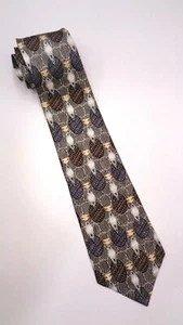 COUNTESS MARA Men's 100% Silk Necktie Designer GEOMETRIC Gold/Multicolor EUC - Picture 1 of 6