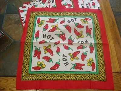 Lot of 13 Cloth Dinner Napkins Red Hot Chili Pepper Design made in USA - Image 1 of 3