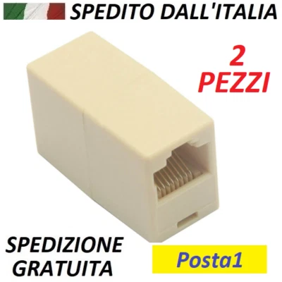 Adattatore Accoppiatore RJ-45 Prolunga cavo di rete LAN. 2 Pezzi - Immagine 1 di 2