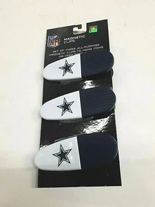 Dallas Cowboys NFL Set of 3 Magnetic Bag Clips - Picture 1 of 3
