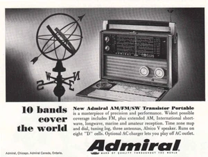 1966 Admiral AM/FM/SW Transistor Portable: 10 Bands Vintage Print Ad - Picture 1 of 1