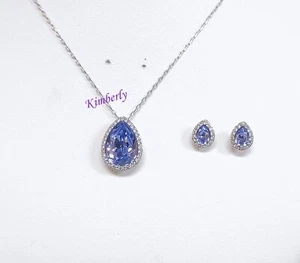 Swarovski Christie Set Water Drop Pendant/Earrings Lavender Crystal NEW 5118946 - Picture 1 of 15
