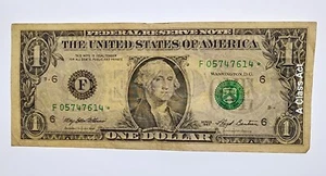 1993 STAR NOTE $1 DOLLAR BILL ( ATLANTA F )  7 Digits. F1918F*. Our T8144 - Picture 1 of 8
