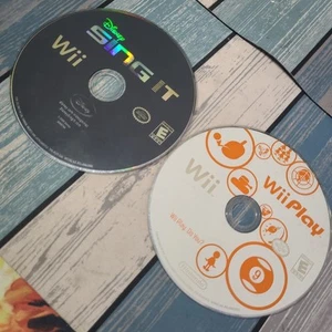 Wii Play & Disneys Sing It Video Game LOT (Nintendo Wii) Discs Only (Rough Cond) - Picture 1 of 8
