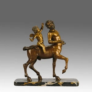 Early 20th Century Italian Gilt Bronze Sculpture of a "Centaur and Cupid" - Picture 1 of 10