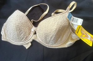 Wonderbra Dream Lace Bra Size 38B Underwired NEW 7307 Beige Padded Lined Vtg New - Picture 1 of 7