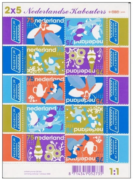 The Netherlands Mi 2610-2614 ** 2008 - Goblins in Children Books - Pinkeltje - Image 1 of 1