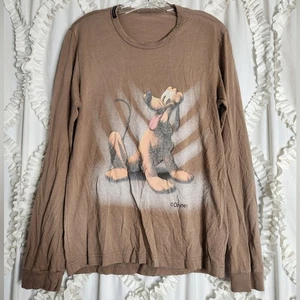 Camiseta De Colección Dolce & Gabbana Disney Pluto Manga Larga Informal Marrón Italia Talla Pequeña - Imagen 1 de 7