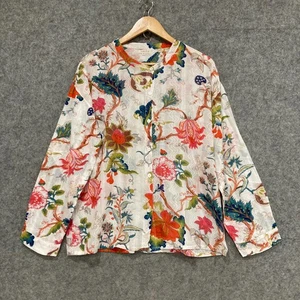 Natura Womens Blouse Size XL Multicolour FLoral Long Sleeve Cotton 22819 - Picture 1 of 8