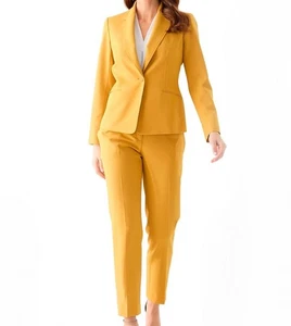 Le Suit Women's Two Button Blazer & Pant, 2pc Set, Saffron - Picture 1 of 4