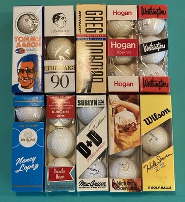 10 Sleeves of Assorted Golf Balls Hagan, Nicklaus, Irwin, Hogan, Harper ETC. - Image 1 of 4