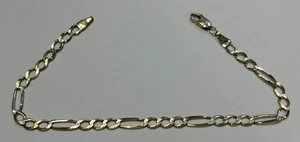 MA6 10k Italien PGDA Gelbgold 8" Figaro Gliederarmband 3,4 Gramm 4,25 mm - Bild 1 von 8