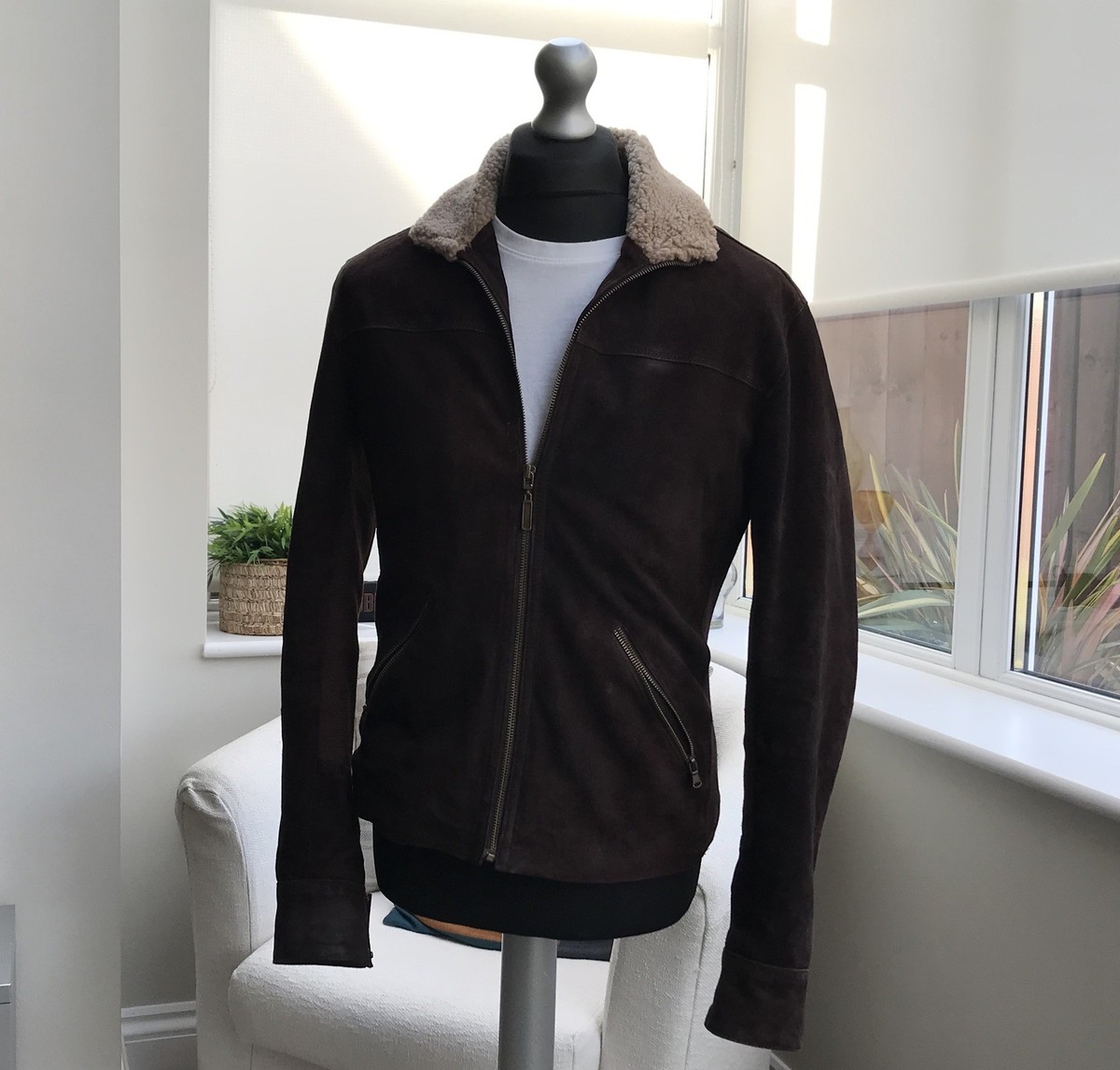 Suede Outer Shell Bomber Jacket Jackets for Men for sale