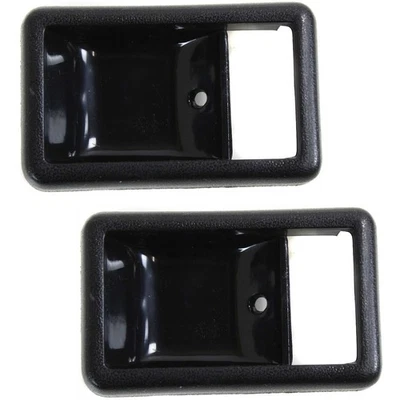 Juego de molduras de manija de puerta para camioneta Toyota 1984-1989 interior delantero negro 2 piezas Foto 1 de 4