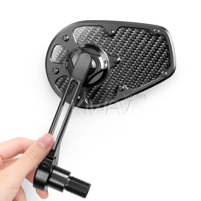 Espejo retrovisor de extremo de barra pequeña de fibra de carbono MambaX 1 pieza perno M16 para Yamaha TMAX530 12-24 Foto 1 de 4