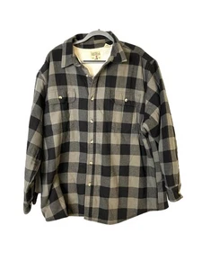 Red Head Shirt Men's Extra Extra Large Beige Sherpa Lined Flannel Shacket 2XL - Picture 1 of 24