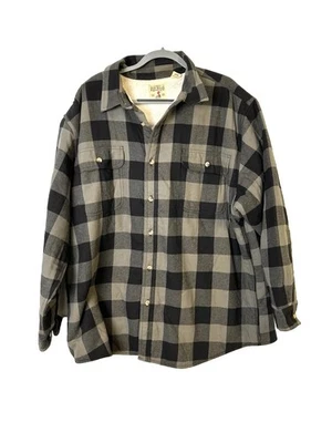 Red Head Shirt Men's Extra Extra Large Beige Sherpa Lined Flannel Shacket 2XL - Image 1 of 4