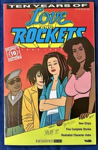 TEN YEARS OF LOVE AND ROCKETS - SIGNED By Jaime & Gilbert Hernandez - '92 - New - Picture 1 of 4
