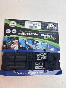 Correas ROK resistentes negras correas de carga ajustables paquete doble 1" x 60" 2014-001 - Imagen 1 de 6