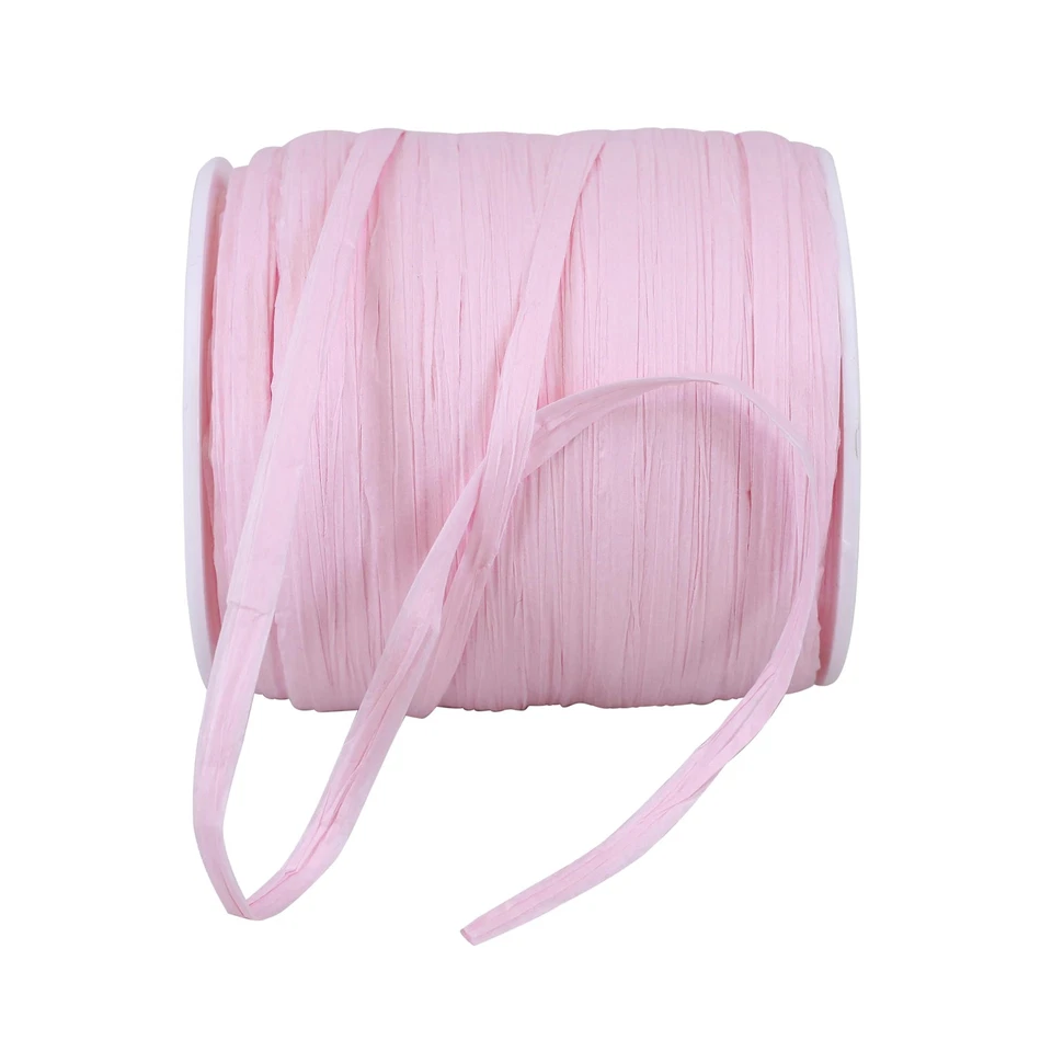 1/4 Inch x 100 Yards Light Pink Paper Raffia Ribbon for Gift Wrapping Craft - Image 1 of 1