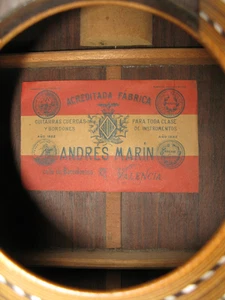 ANDRES MARIN, alte akustische Gitarre, handgefertigt, Valencia/ Barcelona - Bild 1 von 18