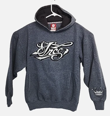 Sudadera con capucha gris vintage JNCO para hombre talla mediana logotipo elevado Y2k Foto 1 de 4