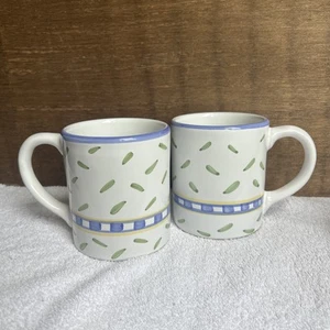 Williams Sonoma Tournesol Coffee Mug Hand Painted Large Set Of 2 - Picture 1 of 10