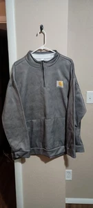 Pullover Carhartt 1/4 Cremallera Manga Larga Para Hombre Talla 3XL Gris Metálico Plateado - Imagen 1 de 14