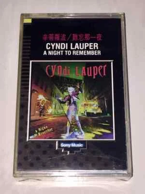 Cyndi Lauper 1989 A Night To Remember Taiwan 2nd Edit Black Cassette Tape SEALED - Image 1 of 4