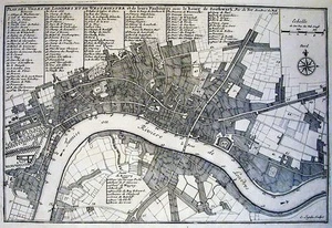 Antique map, De Fer. N, Plan des Villes de Londres et de Westminster - Picture 1 of 1