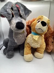 Disney Store Lady and The Tramp Large Plush Stuffed Animal Dogs - Picture 1 of 19