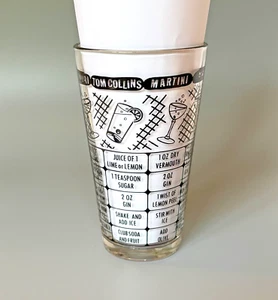 MCM Federal Bartender Bar bicchiere 5,75" cocktail bevande miste ricette nero 16 oz - Foto 1 di 10