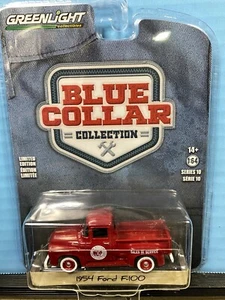 1/64 Ford F-100 1954 rojo indio cuello azul luz verde ventas y servicio de motocicleta - Imagen 1 de 2